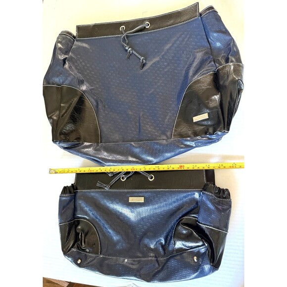 Miche Handbags - Lot 2 MICHE Prima Shells Janice & Janelle Navy Blue Embossed Magnetic Purse Cove